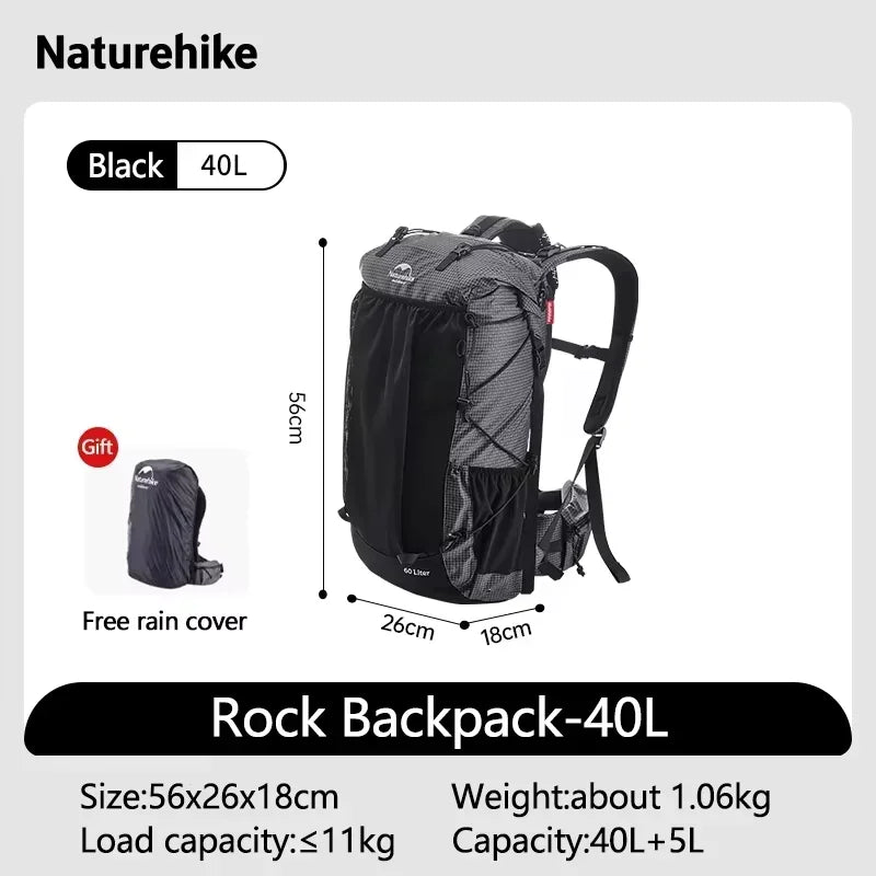Naturehike Hiking Backpack With Rain Cover Large Capacity