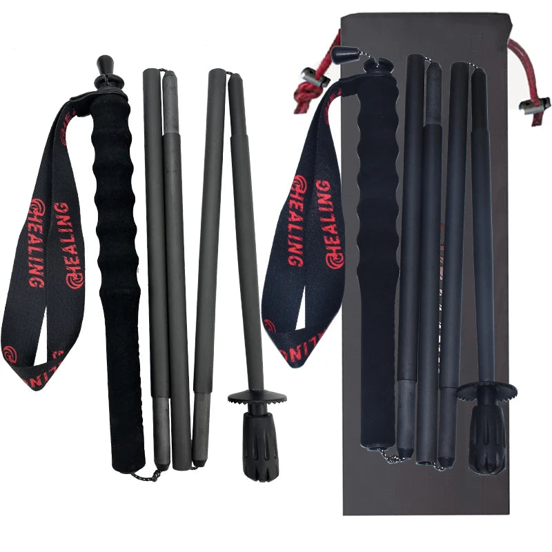OKHEALING CN Carbon Fiber Foldable Trekking Poles 110g Ultra Light