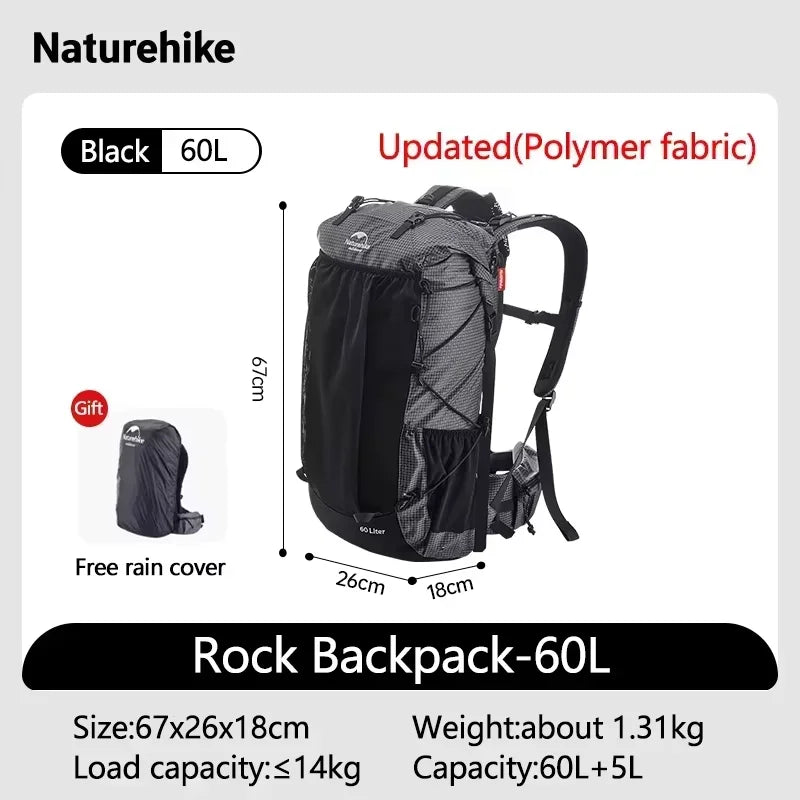Naturehike Hiking Backpack With Rain Cover Large Capacity
