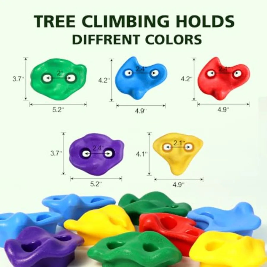 Ninja Tree Climbing Holds With Ratchet Straps For Obstacle Course