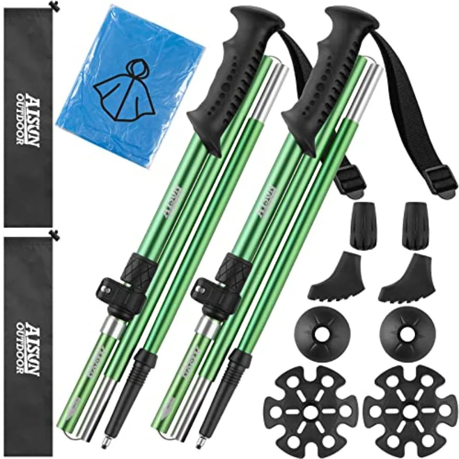 Lightweight Adjustable Trekking Poles Aluminum Collapsible For Women