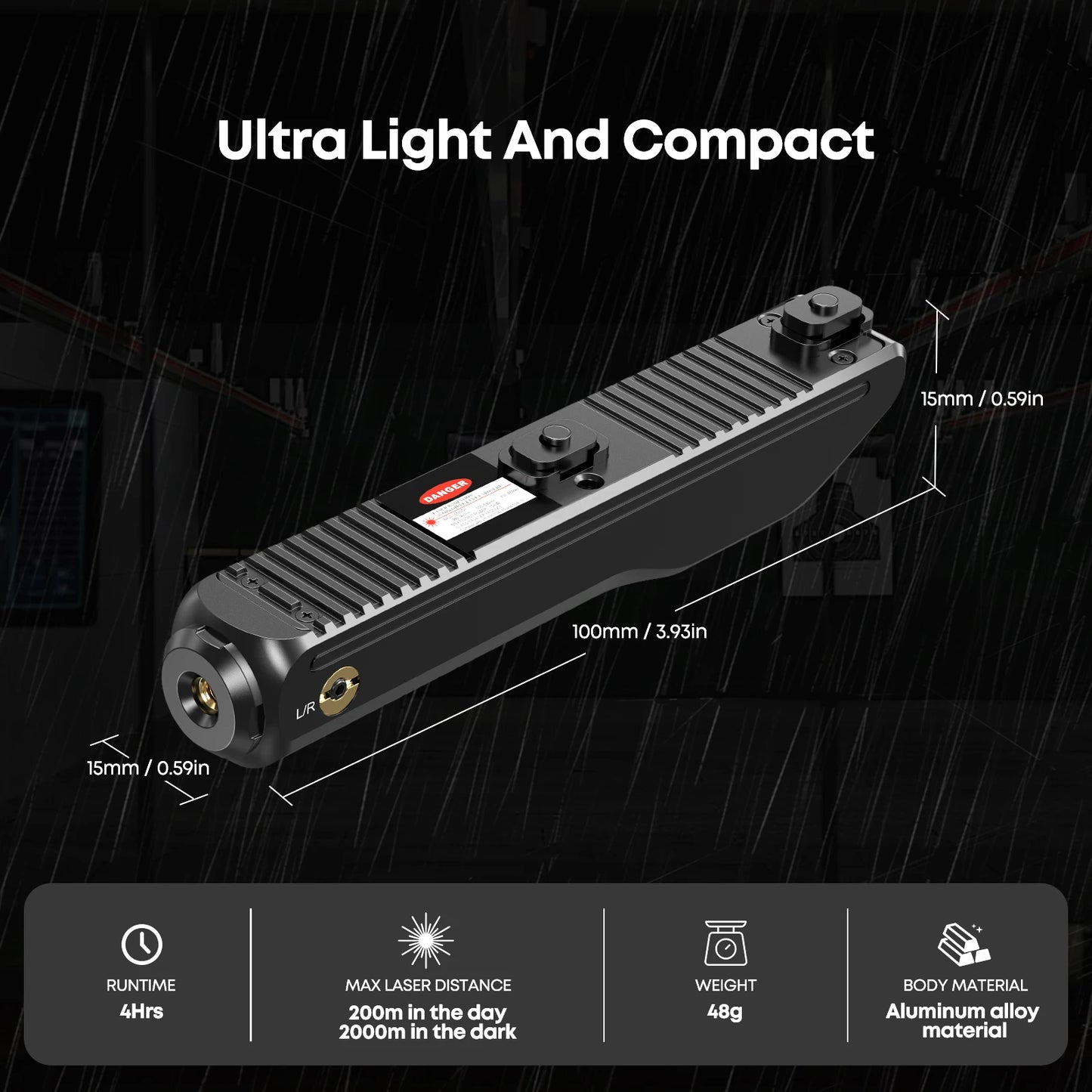 Magnetic Charging Laser Sight For Rifle Windage Elevation Adjustment
