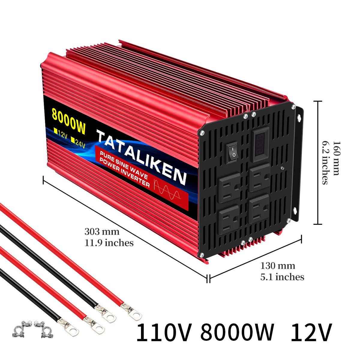 TATALIKEN Pure Sine Wave Inverter 12V-24V To 110V