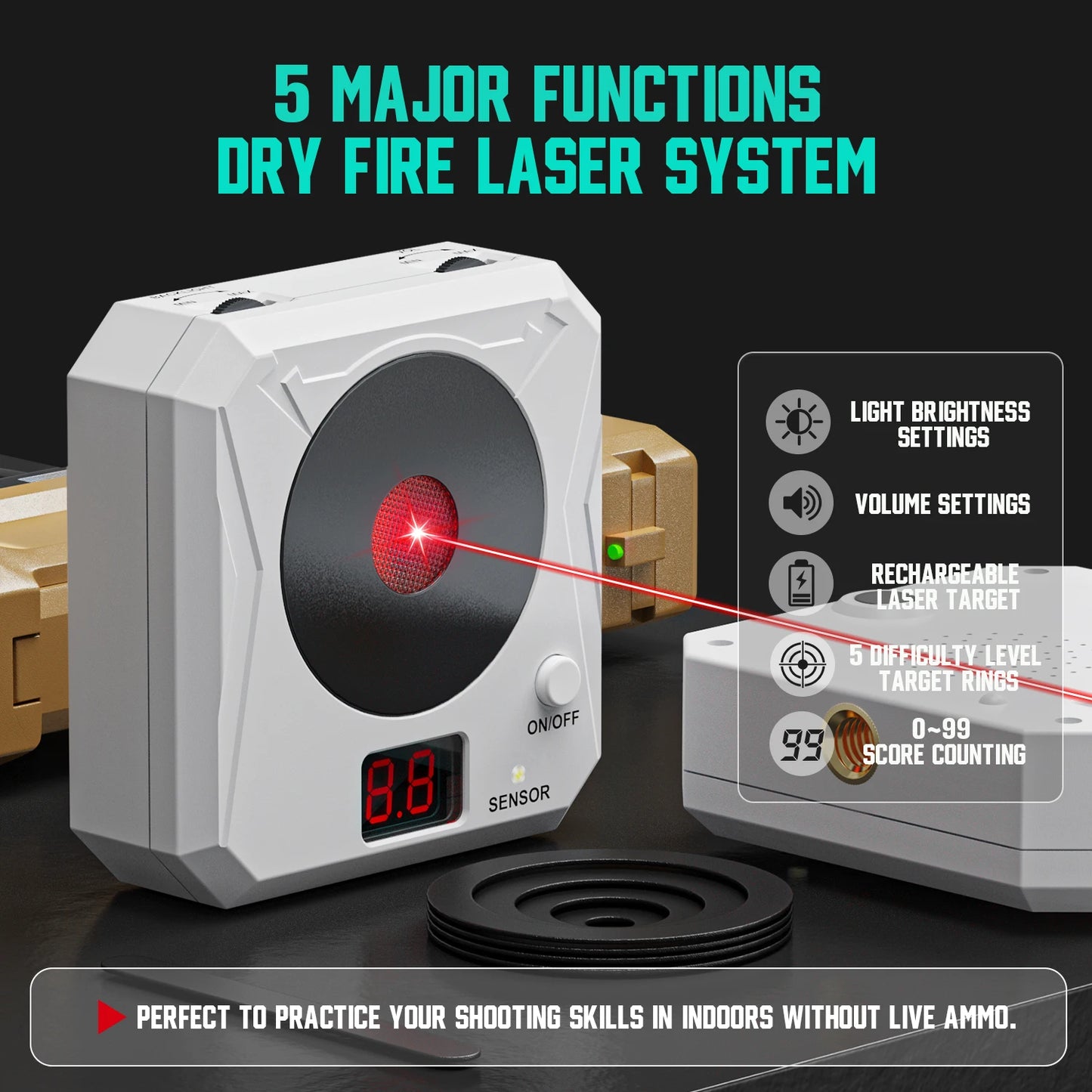 Laser Training Kit Voice Activated Target With Adjustable Sensitivity