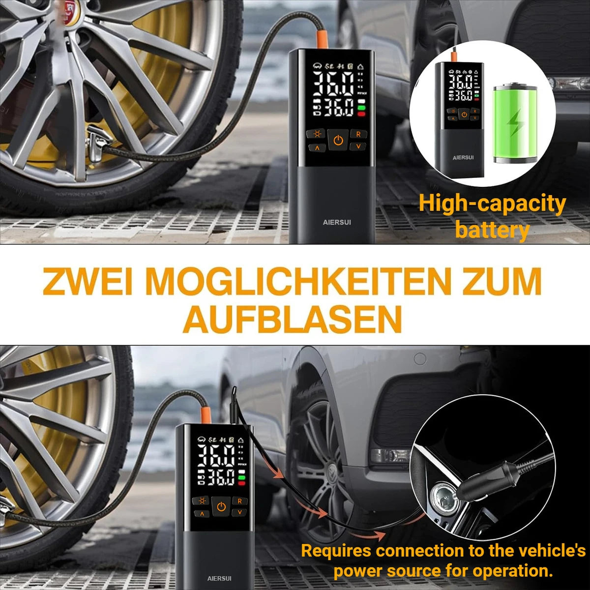 AIERSUI Car Tire Air Pump Electric Air Compressor For Vehicles