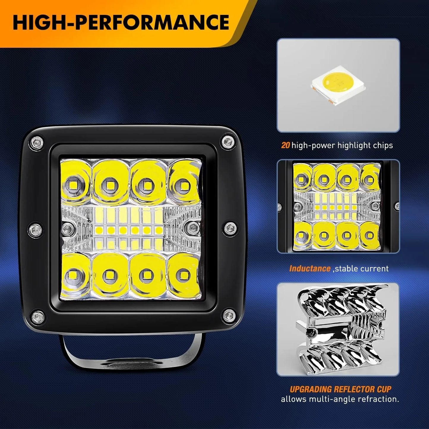 Nilight LED Pods 42W Driving Lights Spot Flood Offroad