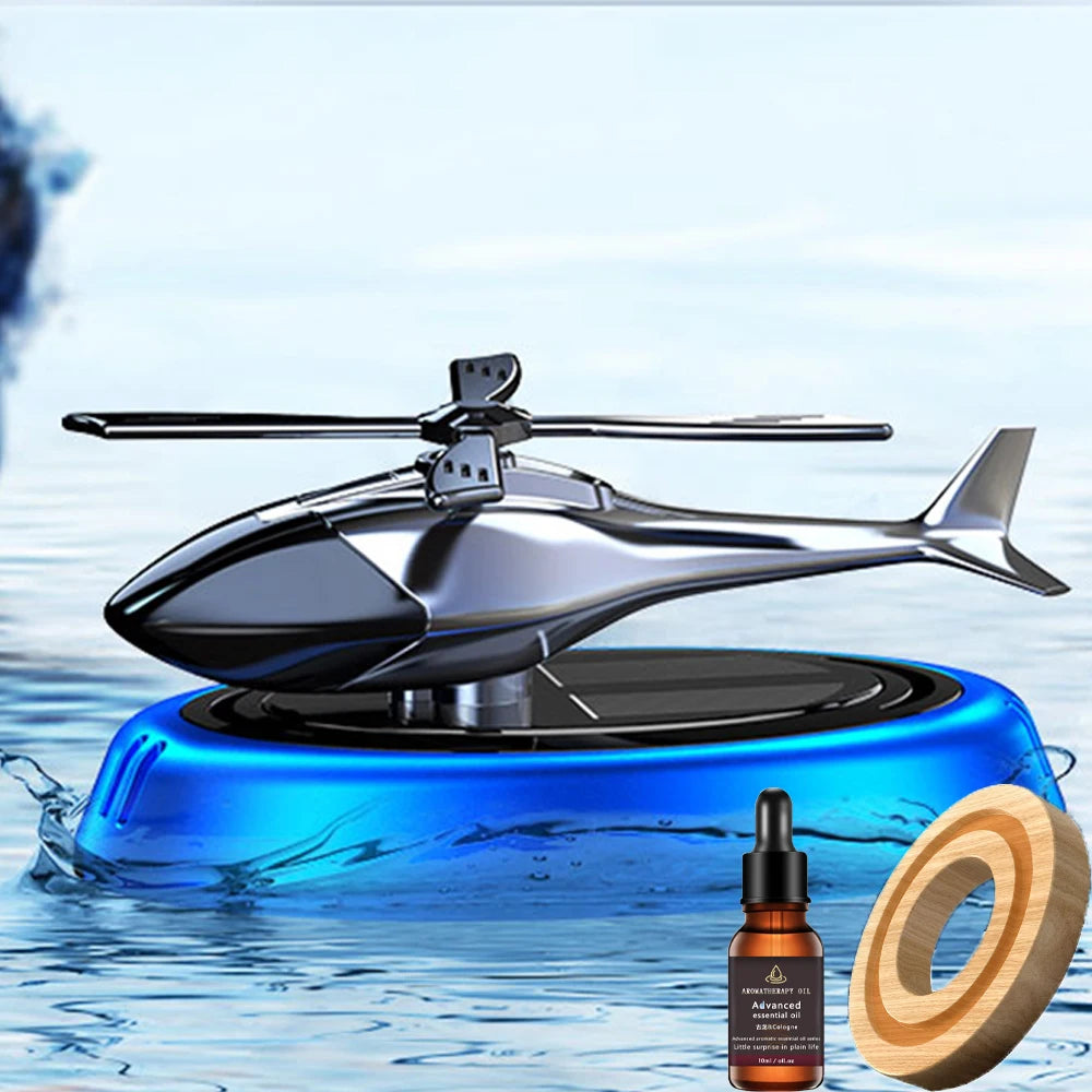 Ticify Solar Powered Rotating Helicopter Car Aromatherapy Diffuser