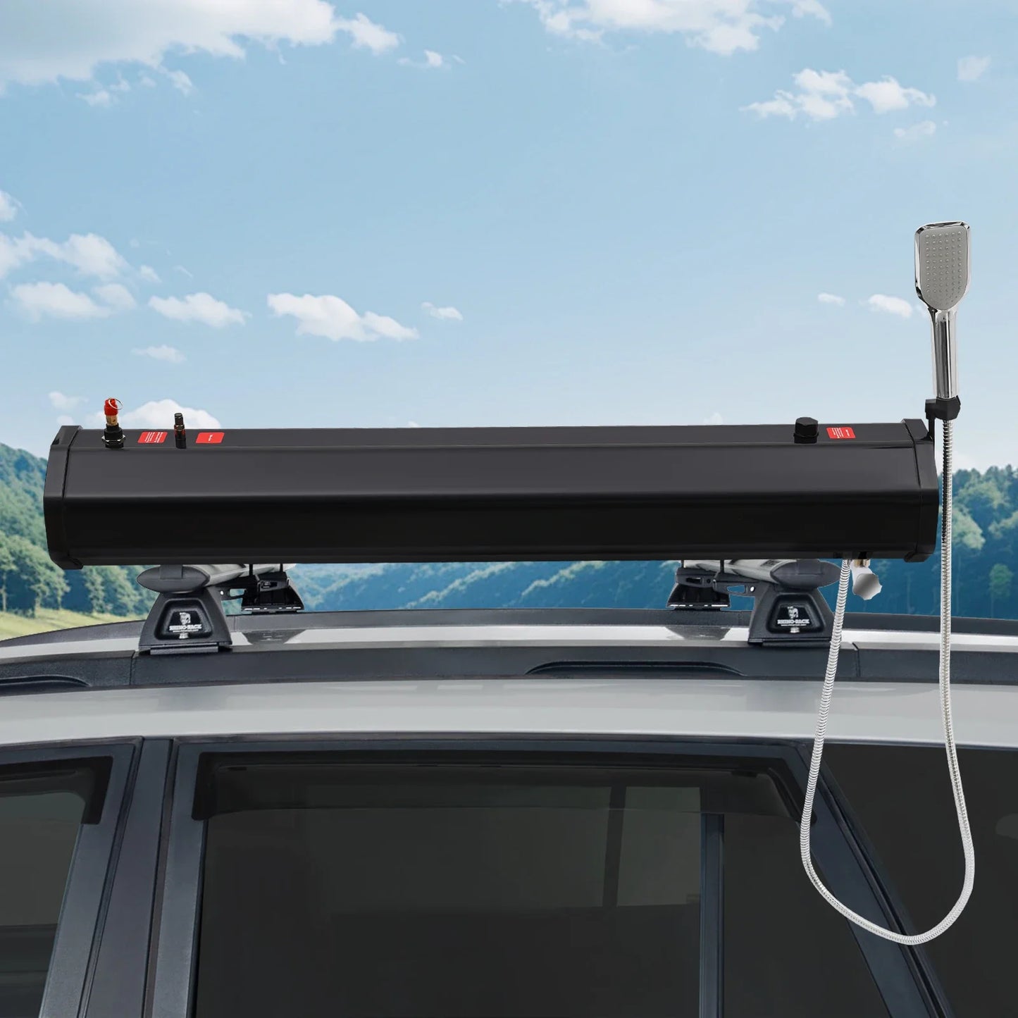 Roof Rack Mount Camping Shower With Pressurized Water Tank