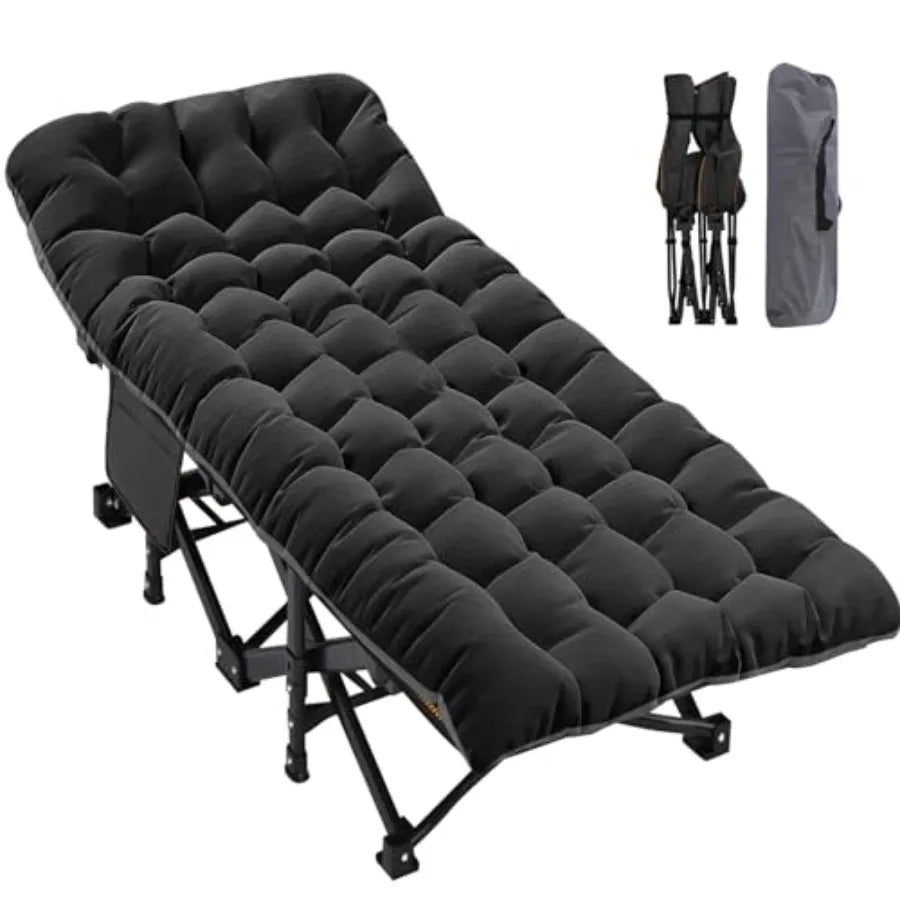 Folding Camping Cot for Adults With Mattress 500 Lb Capacity
