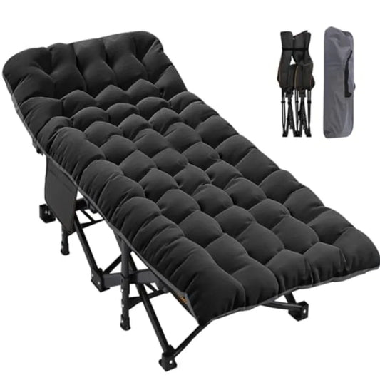 Folding Camping Cot for Adults With Mattress 500 Lb Capacity