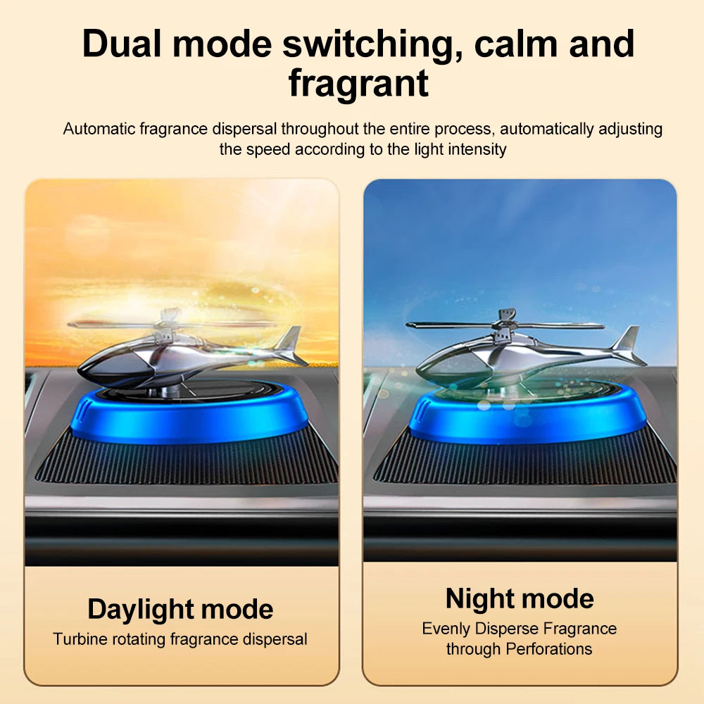 Ticify Solar Powered Rotating Helicopter Car Aromatherapy Diffuser