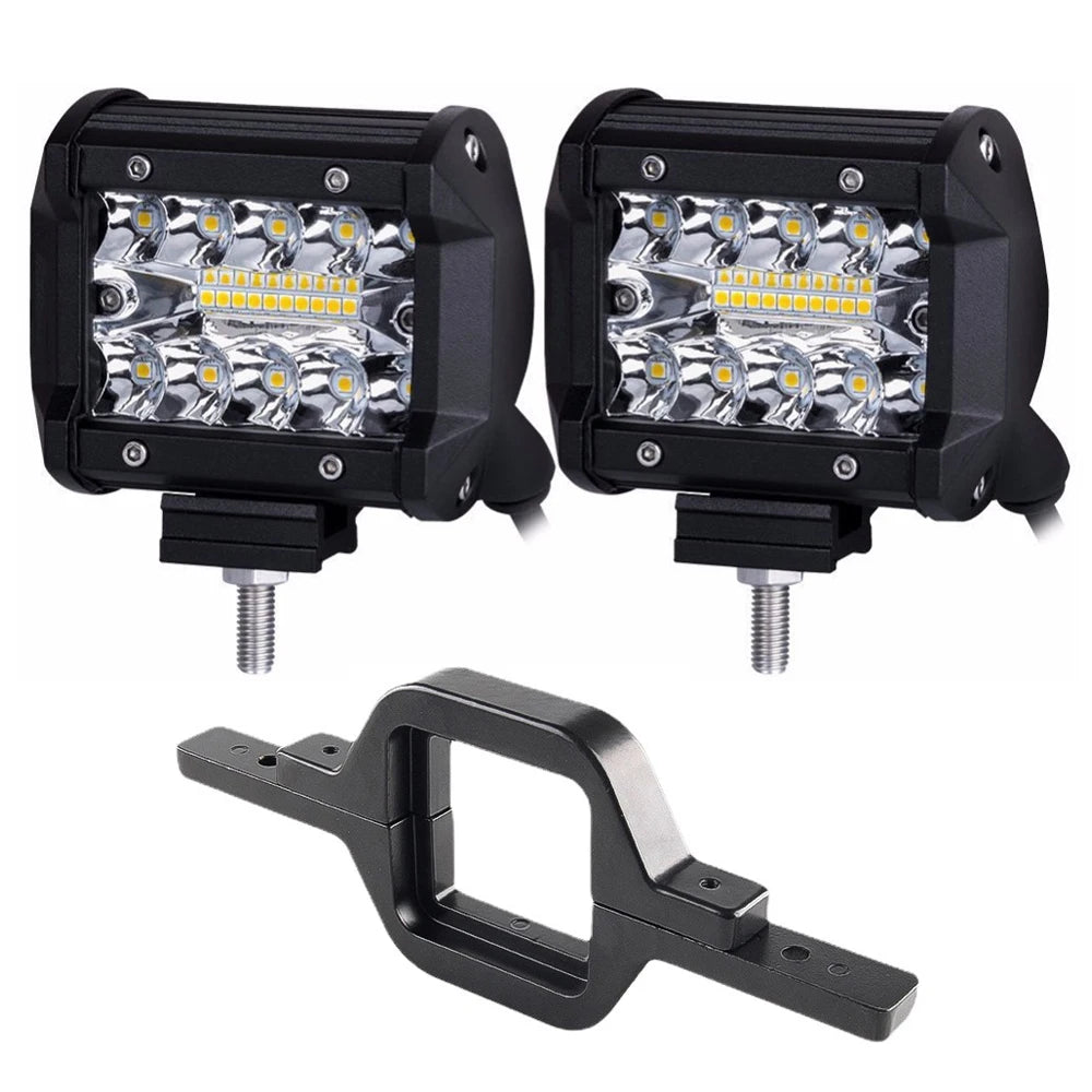 60W Offroad Work Light Bar With Universal Hitch Mount Bracket