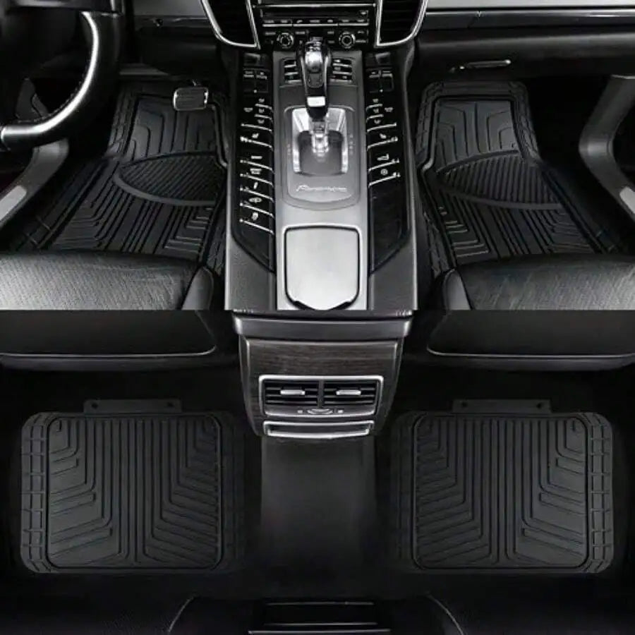 All-Season Anti-Slip Rubber Car Floor Mats Universal Fit