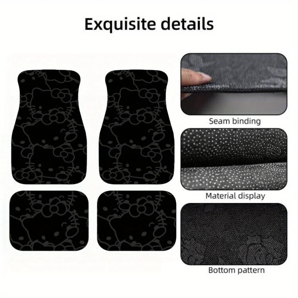 Hello Kitty Car Floor Mat Set Universal Fit Non Slip Polyester