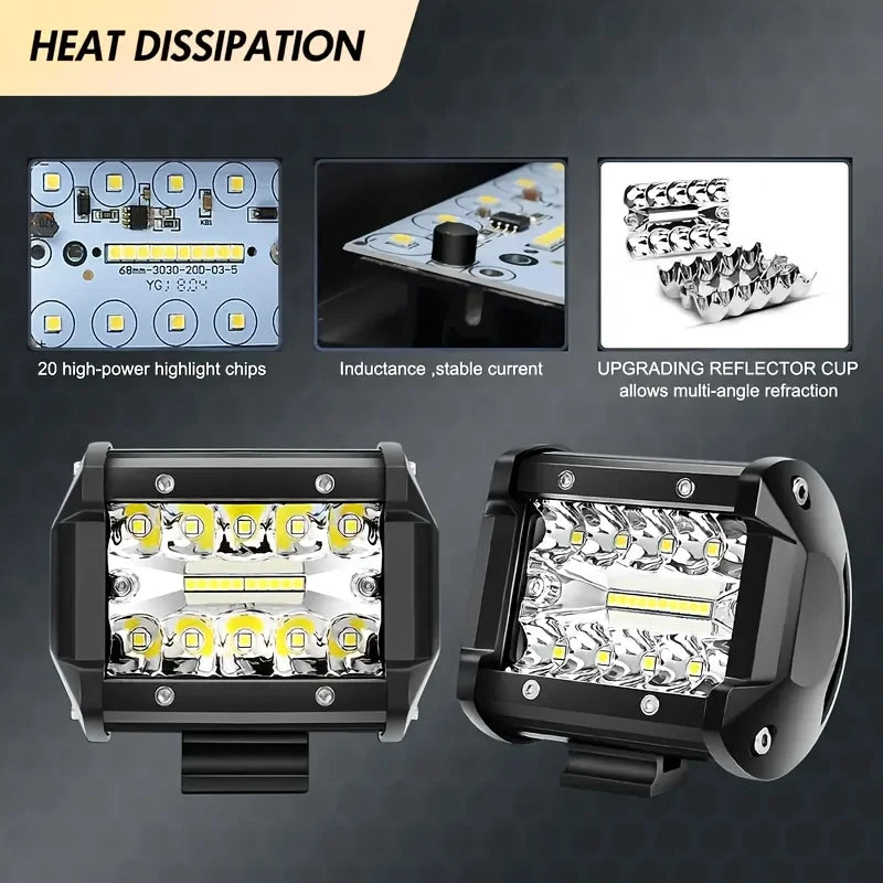 60W LED Light Bar With Tow Hitch Mount Brackets Offroad