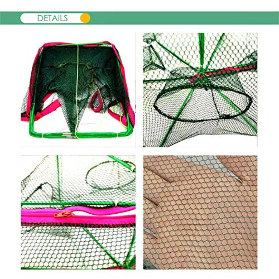 Foldable Bait Trap Fishing Net Hand Cast Cage For Catching Fish
