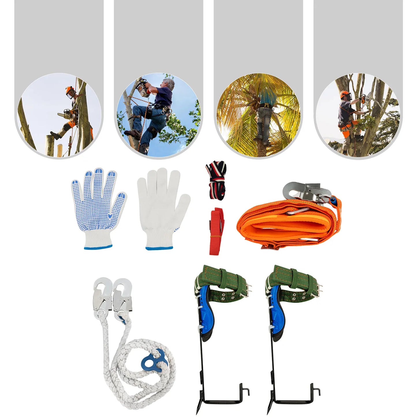 Tree Climbing Kit With Safety Belt Rope For Fruit Picking