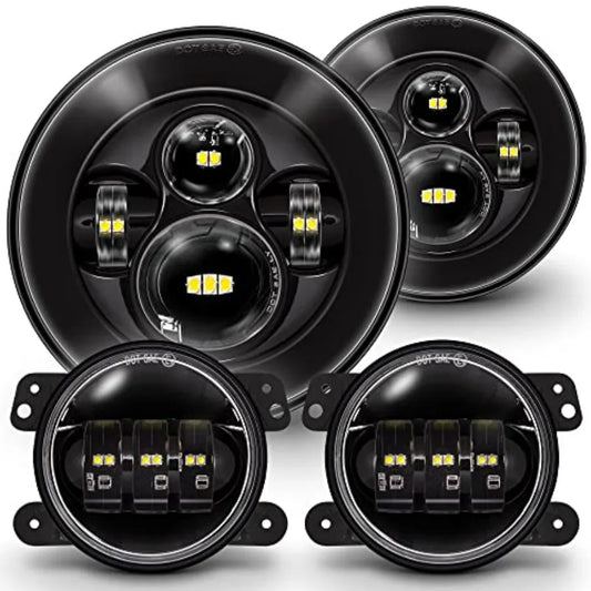 H6024 LED Headlights and Fog Lights for Jeep Wrangler JK