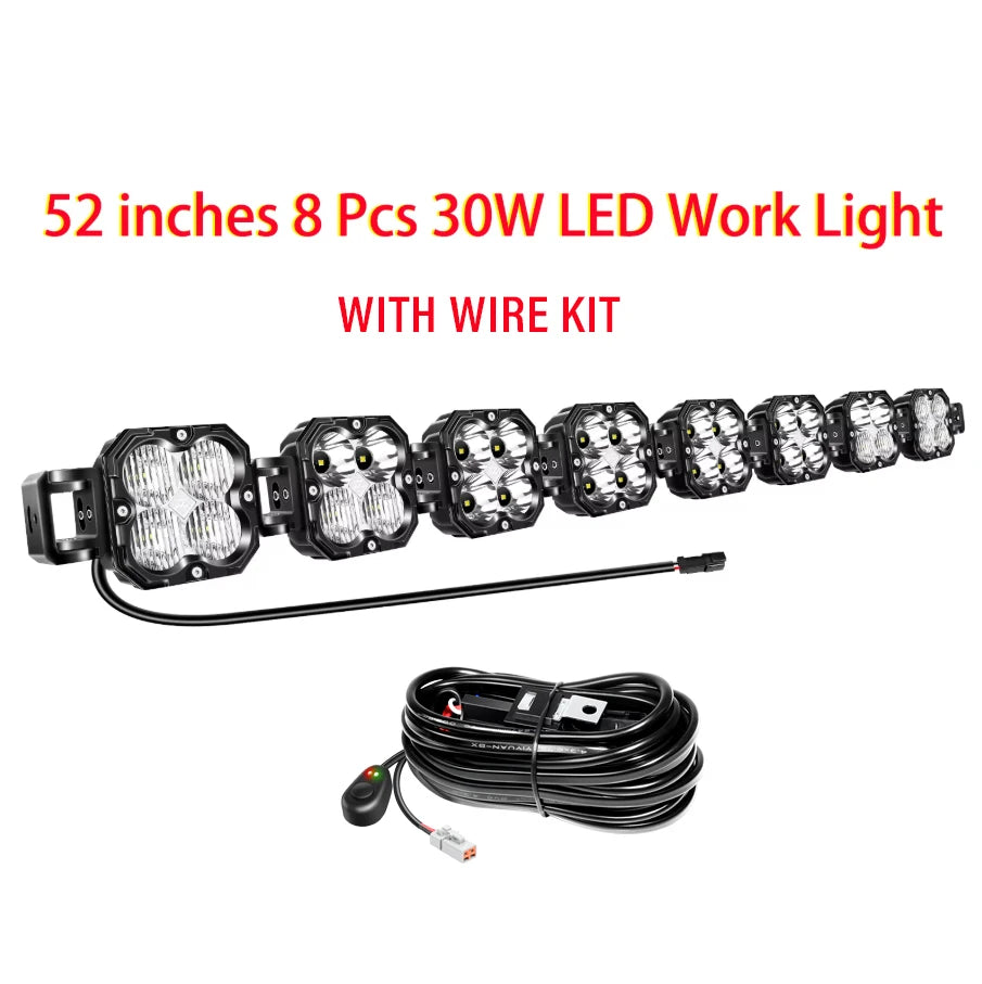 Auxtings 30W Cube LED Work Light Spot Flood Combo 5500K Offroad Lamp