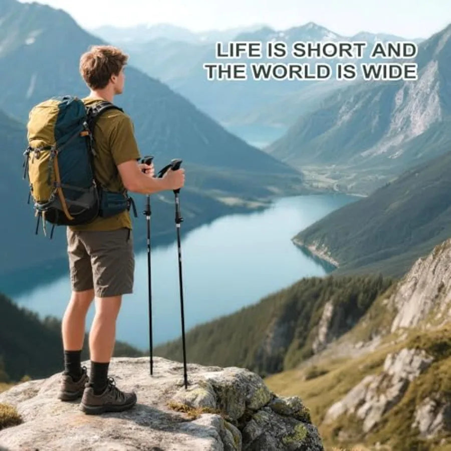 Lightweight Adjustable Trekking Poles Aluminum Collapsible For Women