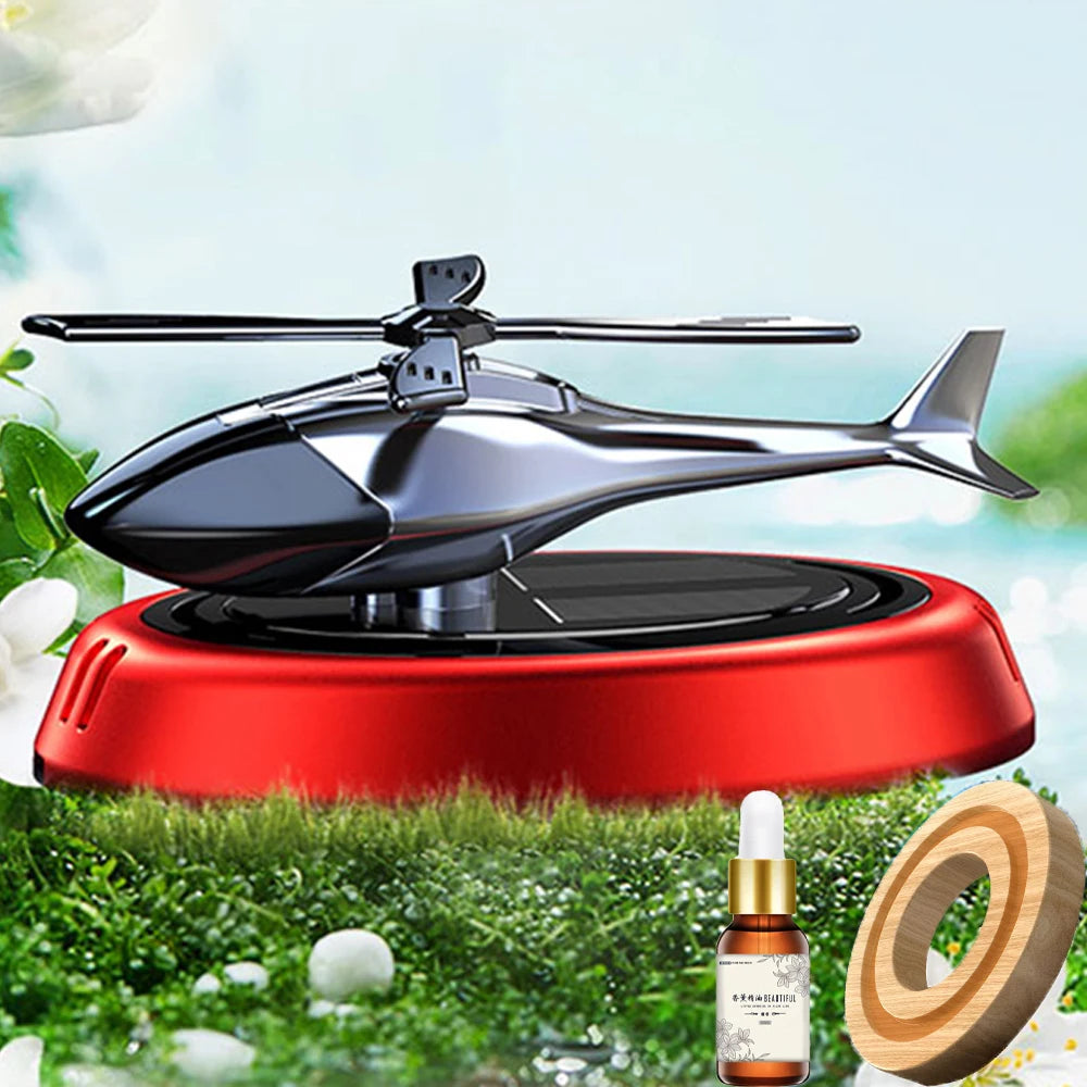 Ticify Solar Powered Rotating Helicopter Car Aromatherapy Diffuser