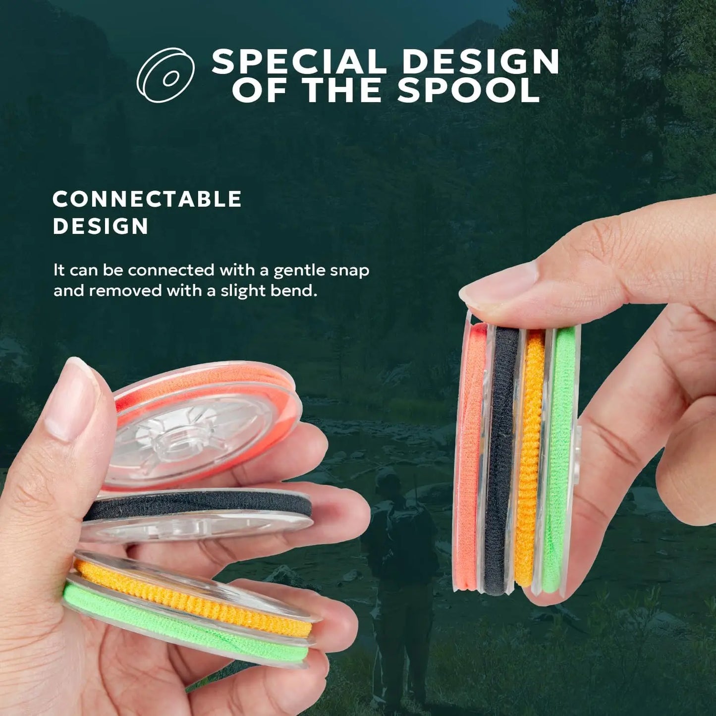 Clear Nylon Fly Tippet Line With Holder For Trout Fishing