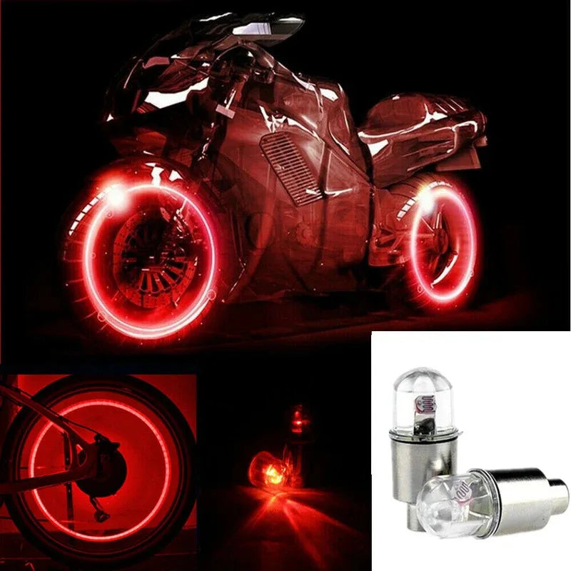 Durable Tire Valve Cap Lights For Cars Motorcycles Bicycles