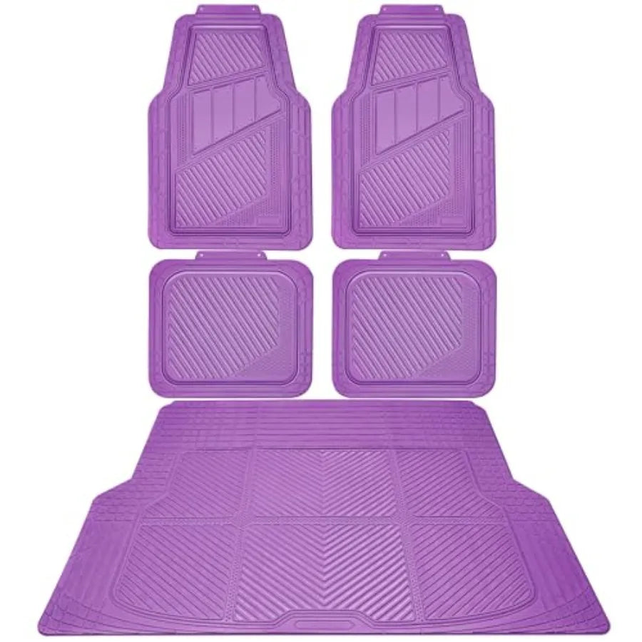 Heavy Duty Rubber Floor Mats 4Piece Trim to Fit Vehicles