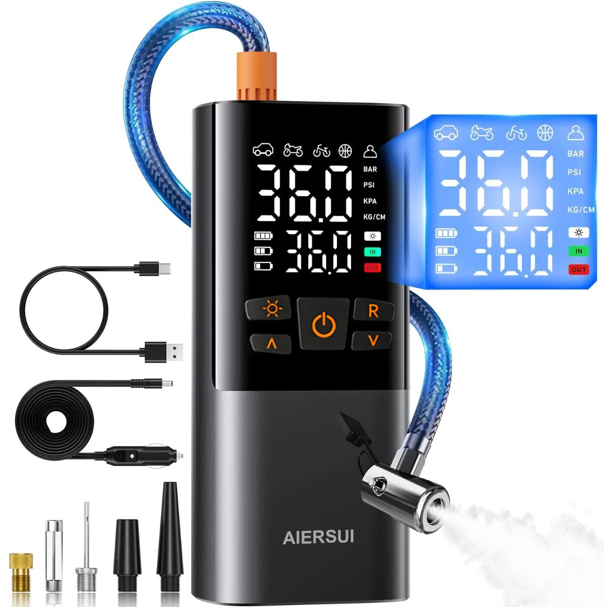 AIERSUI Car Tire Air Pump Electric Air Compressor For Vehicles