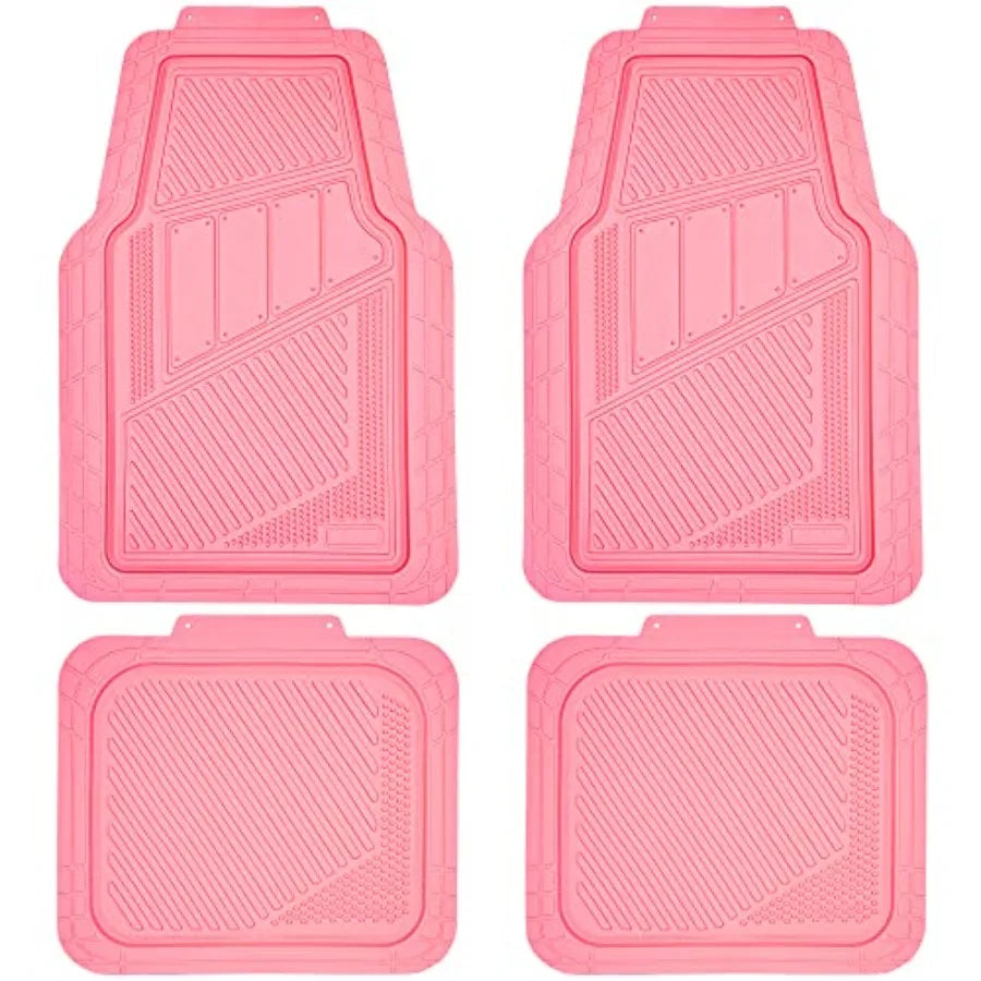 Heavy Duty Rubber Floor Mats 4Piece Trim to Fit Vehicles