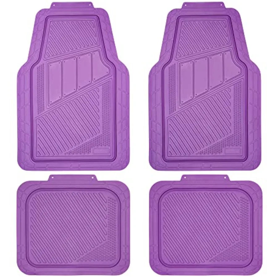 Heavy Duty Rubber Floor Mats 4Piece Trim to Fit Vehicles