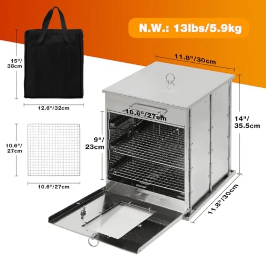 OLOEY Foldable Camping Oven 2-Tier Grill Portable Stove Thermometer