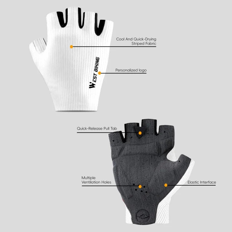 West Biking Aero Cycling Gloves Elastic Interface Ultra Palm Shock Absorbing