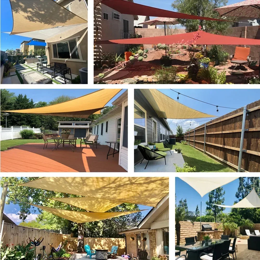 Triangle Sun Shade Sail Canopy UV Block Sunshade For Patio