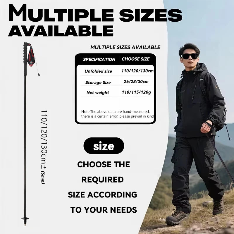 OKHEALING Carbon Fiber Ultralight Trekking Poles Foldable Hiking