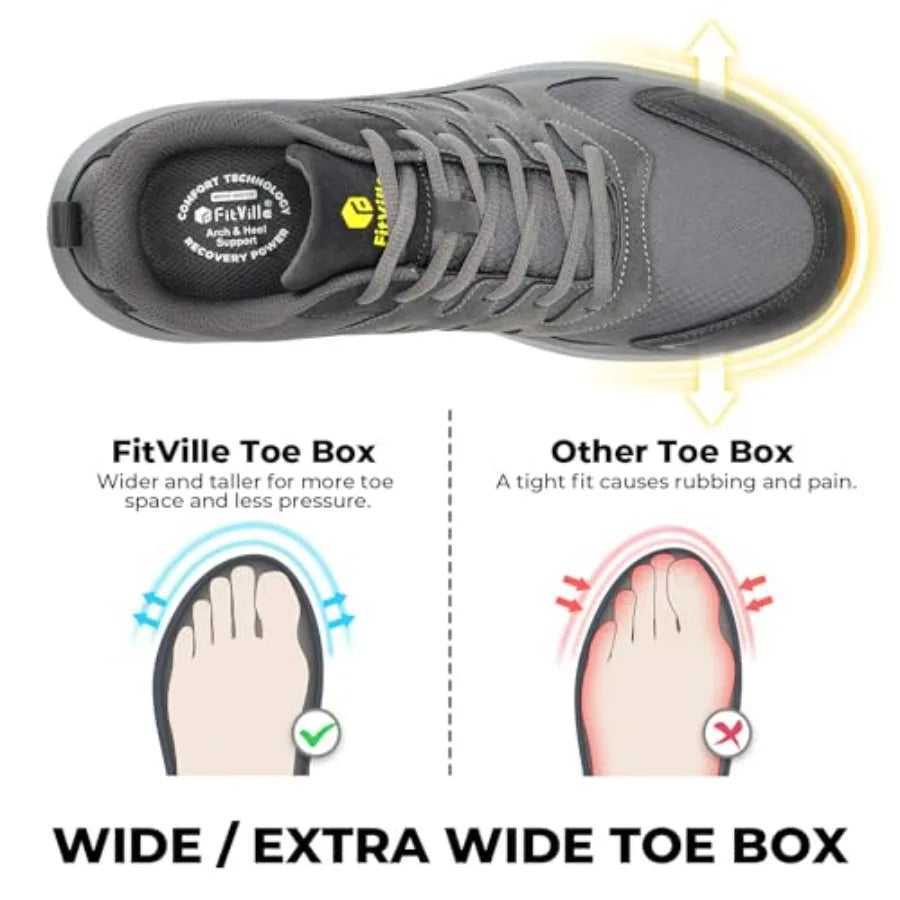 FitVille Men's Outdoor Hiking Shoes With High Traction Outsole