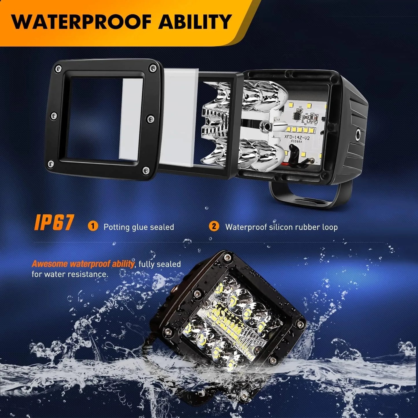 Nilight LED Pods 42W Driving Lights Spot Flood Offroad