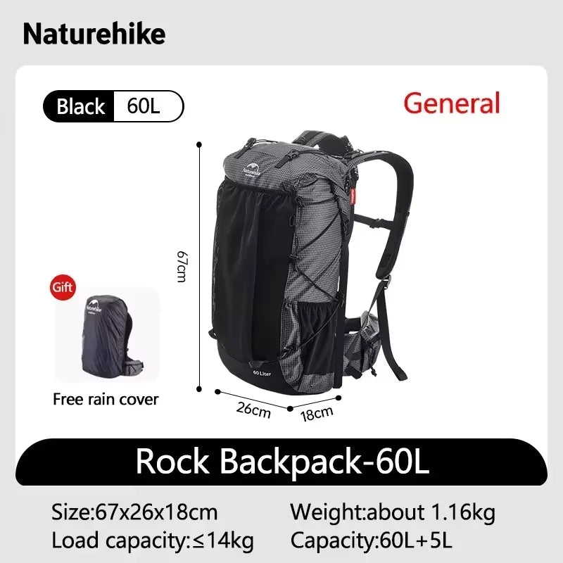Naturehike Hiking Backpack With Rain Cover Large Capacity