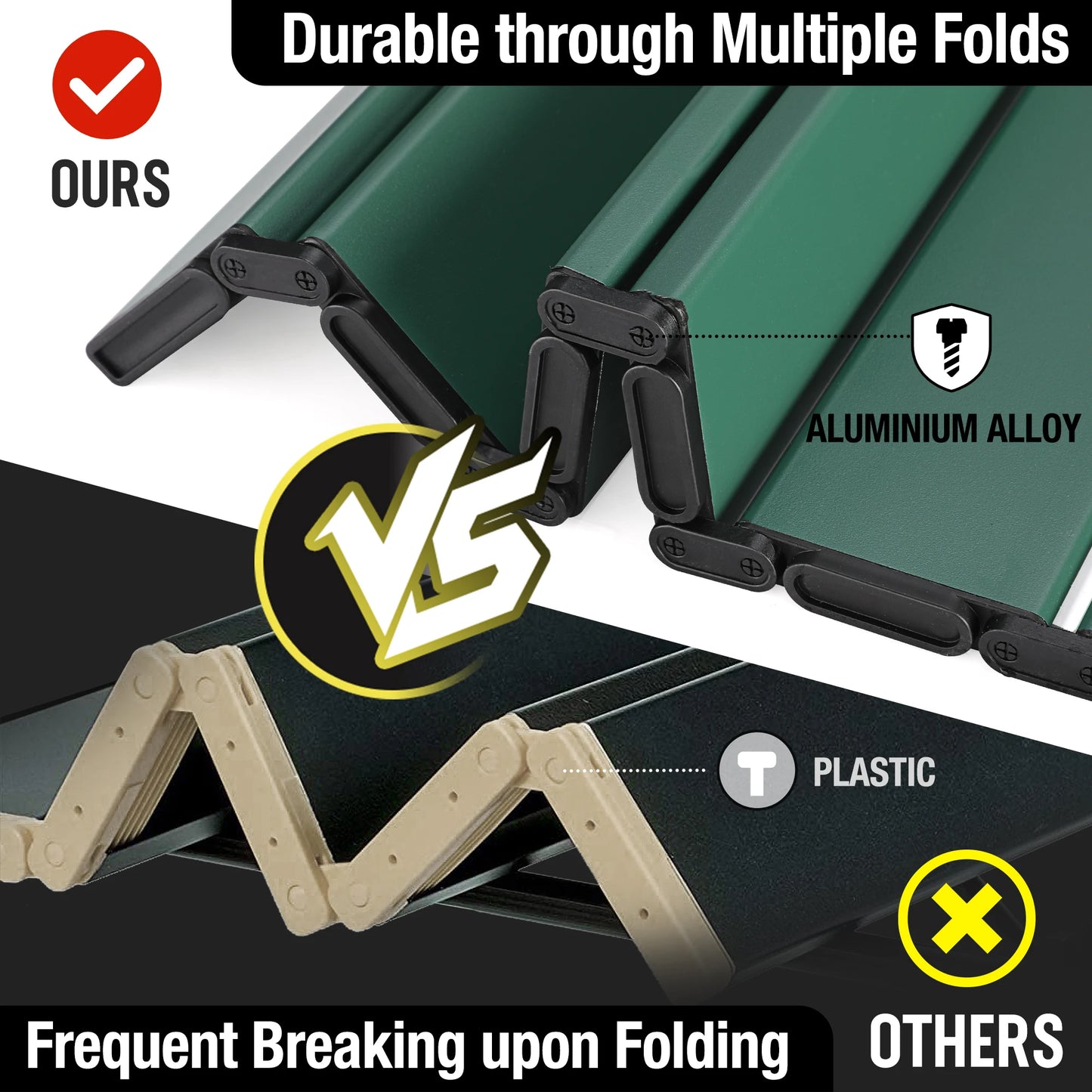 VILLEY Folding Camping Square Table With Carry Bag Aluminum Lightweight Outdoor