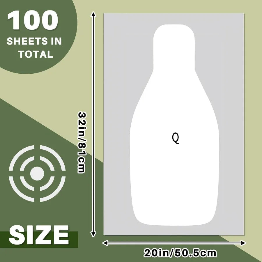 Large Paper Rifle Targets With Center Mass Silhouette For Training