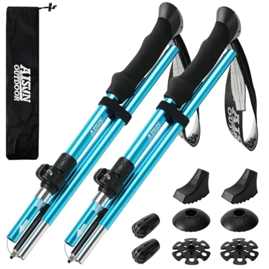 Lightweight Adjustable Trekking Poles Aluminum Collapsible For Women