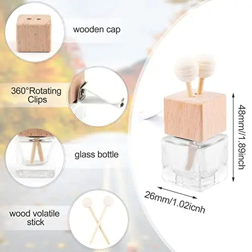 MUDAO Car Vent Air Freshener Diffuser Glass Bottle Sticks