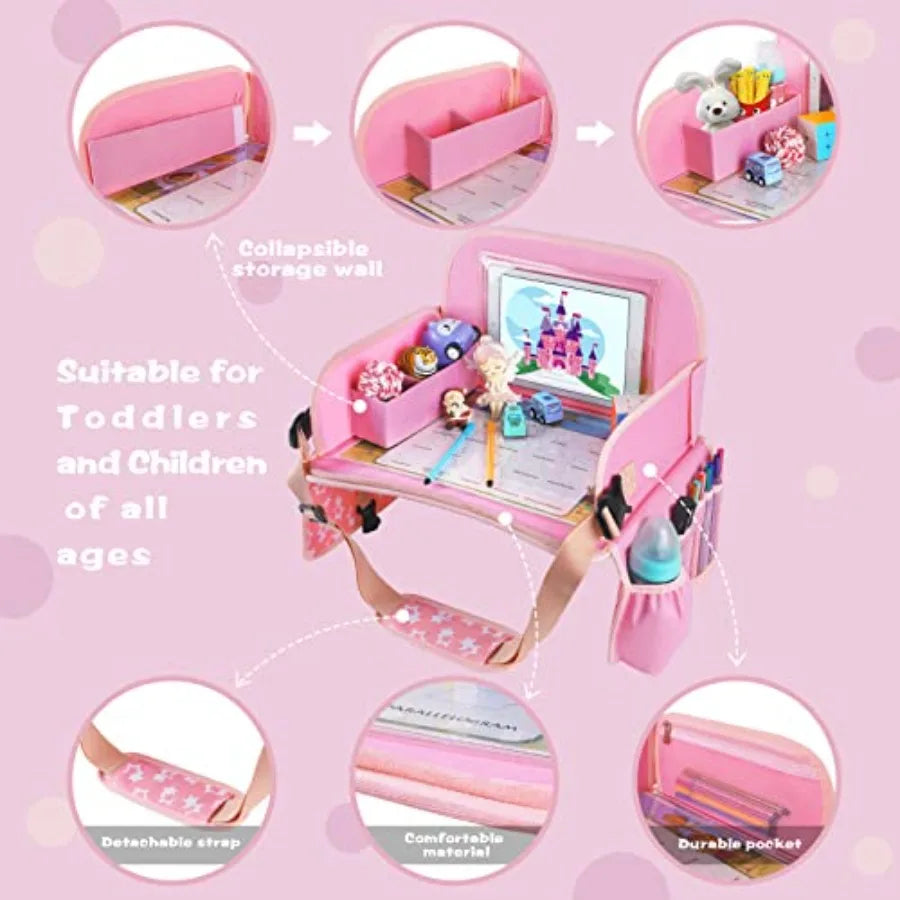 Travel Tray For Toddler Car Seat With iPad Holder Stand