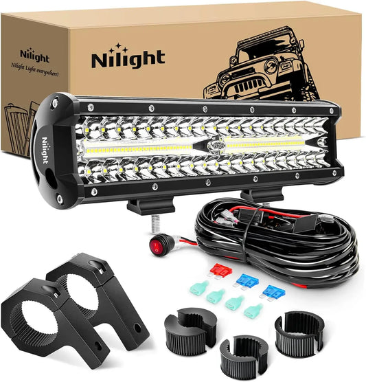 Nilight Triple Row Led Flood Light Bar 300W Offroad Ready