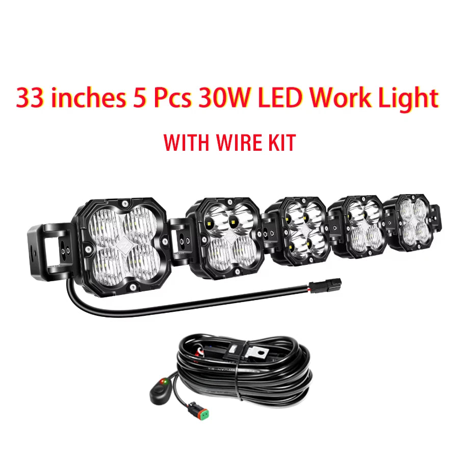 Auxtings 30W Cube LED Work Light Spot Flood Combo 5500K Offroad Lamp