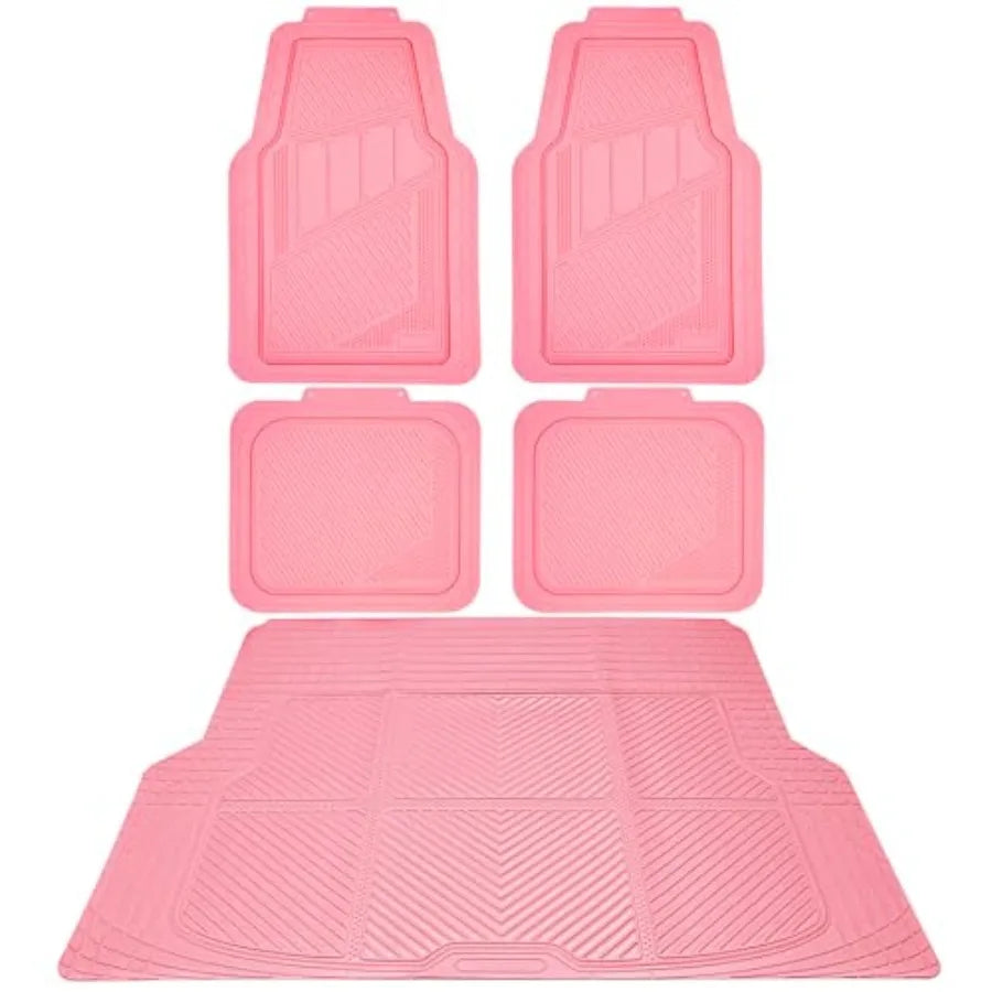 Heavy Duty Rubber Floor Mats 4Piece Trim to Fit Vehicles