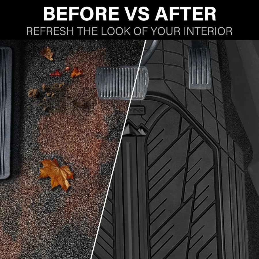 Heavy Duty Rubber Car Floor Mats All Weather Universal Fit