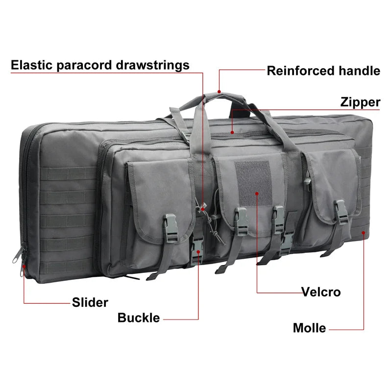 LQARMY Tactical Double Rifle Case Molle Bag for Airsoft