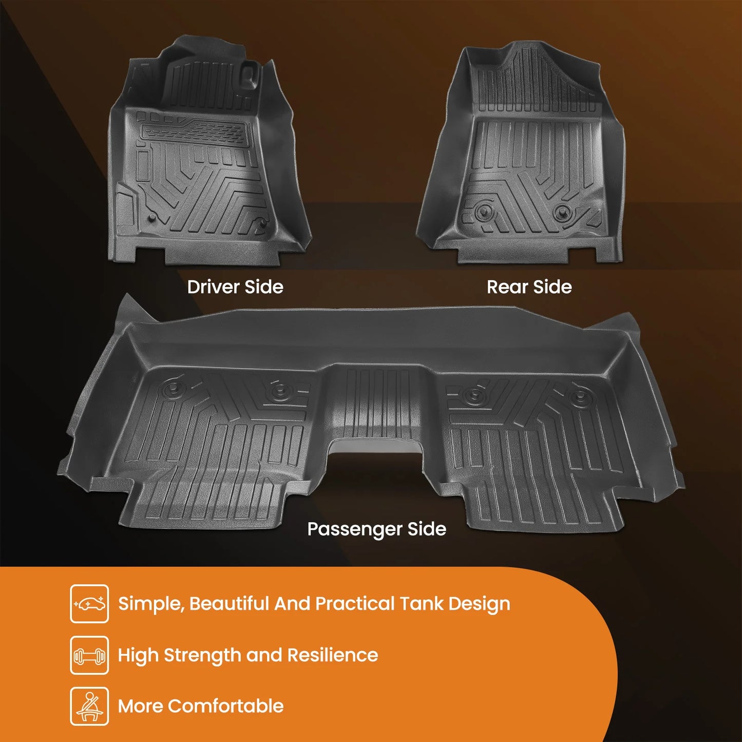 Maxpeedingrods Floor Mats Front and Rear Liner for Toyota Camry 2007 to 2011