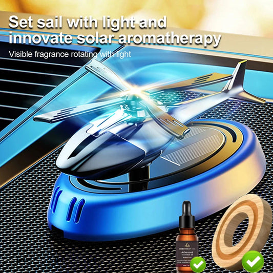 Ticify Solar Powered Rotating Helicopter Car Aromatherapy Diffuser